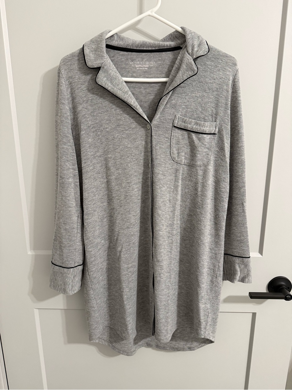 Victoria’s Secret Small Gray Soft Stretch Button Front Sleep Shirt Pajama